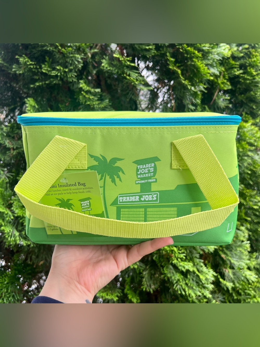 NEWTrader Joe's Mini Insulated Tote Bag - Palm Green Summer 2026 Limited Edition